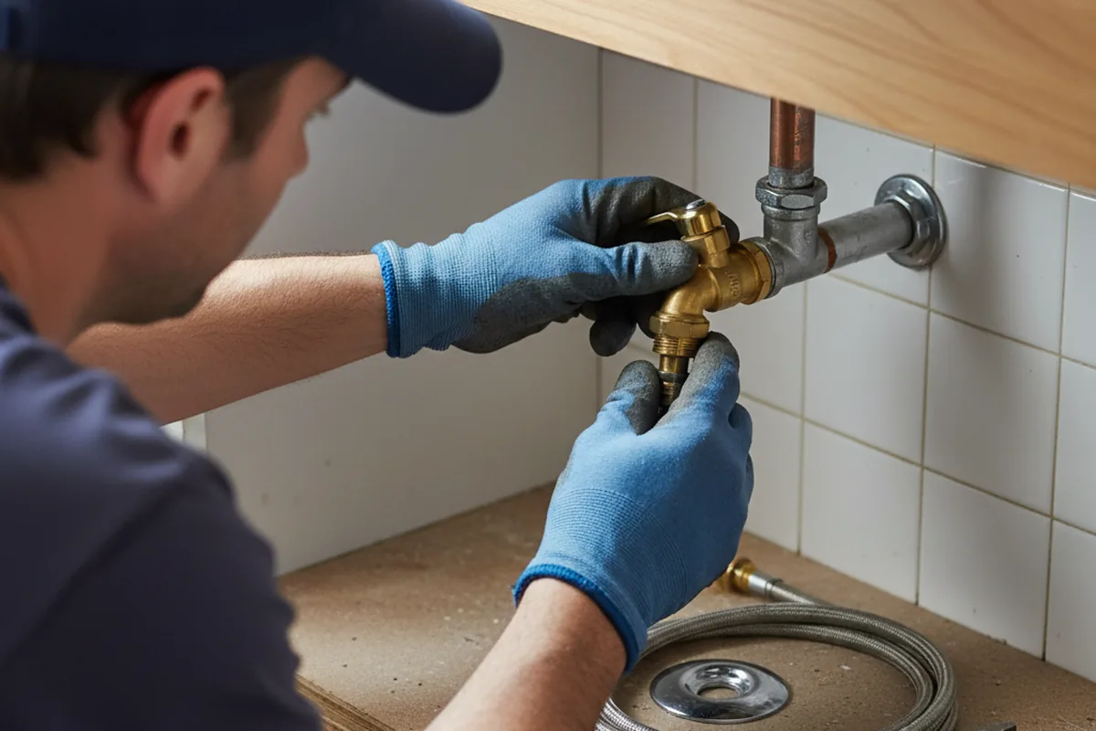 Shutoff valve and fitting work during Emergency Plumbing in Davenport